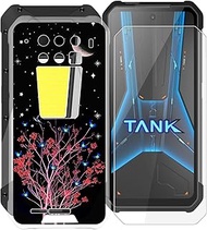 for Unihertz 8849 Tank 3 Phone Case with [1 Pack] Screen Protector, Clear Soft Silicone TPU Protecti