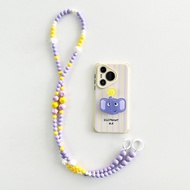 เคสโทรศัพท์แบบมีสายสะพายพร้อมสายรัด ป้องกันการตกหล่น ลายทางสีม่วง ดีไซน์พิเศษสำหรับ Apple 17promax P