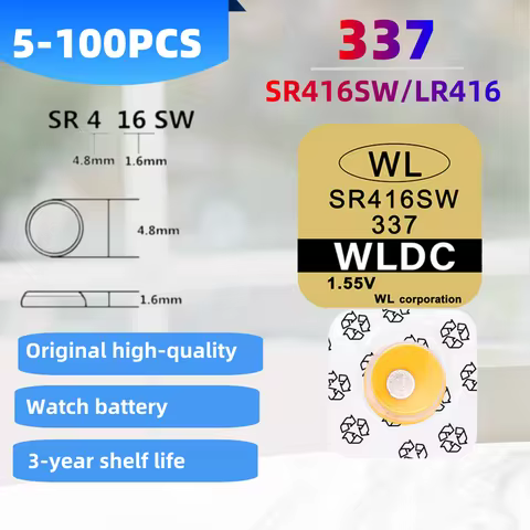 Original 2-50PCS 337 battery sr416sw button cell batteries 1.55V individual packing battery for mini