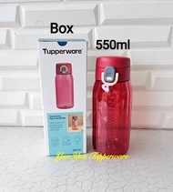 Tupperware H2go Bottle with Easy Open Cover (1 PC) 550ml + Box - Black / Red