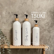 [ PAPIER HOME ] TSUKI 1L (1000ml) Aesthetic Minimalist Bathroom Bottles Soap Dispenser Refill