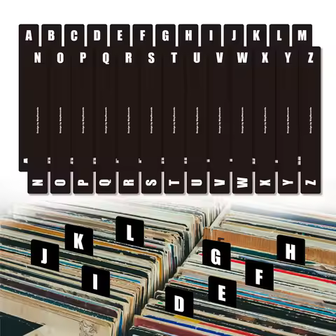 26PCS A-Z Alphabet Index Cards LP Vinyl Record Divider Card LP/CD Tab Collection Label Simple LP Vin