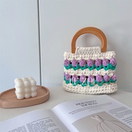 Diy diy Woven Bag DIY Compilation Bag Crochet Wool Bag Tulip Handbag Vegetable Basket diy Tulip Hand