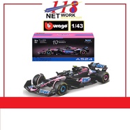 BBURAGO Burago <F1 Series> 1:43 F1 Racing BWT Alpine F1 Team 2024 A524 10 Die Cast Car Models <18-38