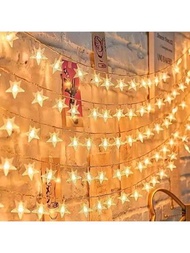 1入led燈星形童話燈串,適用於戶外露營、帳篷裝飾,批發聖誕燈飾