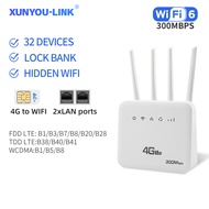 XUNYOU-LINK 4G SIM Modem WiFi Router Unlimited Internet WiFi 6 High Speed Modem Supports All Telcos 