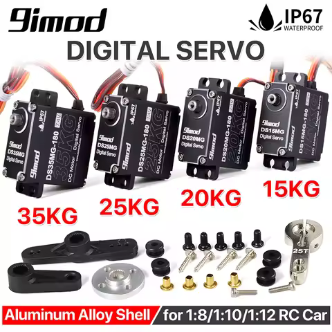 9imod Waterpoof Arduino Servo 35kg 25kg 20kg 15kg Full AL RC Steering Servos High Torque Metal Gear 