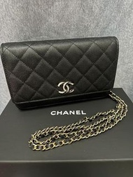 Chanel WOC 黑金荔枝皮牛皮特別款