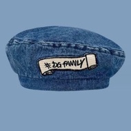 全城熱賣 - 貼布牛仔貝雷帽子【E-512CHT牛仔藍貼布貝雷帽】