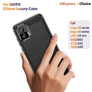 Luxury Silcione Black Phone Case for Motorola Edge 40 Pro 30 Neo Fusion 20 X40 Pro G52 G72 G32 G22 G