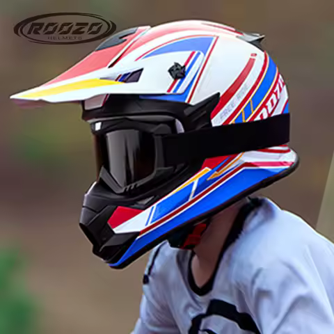 Child Motocross Helmet with Goggles and Gloves Off-Road Children's Helmet for ATVs UTVs Dirt Bikes Q