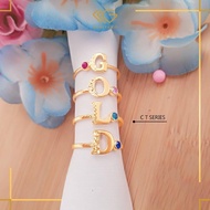 CINCIN WANITA HURUF EMAS ASLI KADAR 375 (8K) ( K,L,M,N,O,P,Q,R,S,T )