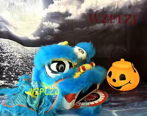 Halloween Royal 12 inch Lion Dance Costume Pumpkin Lantern Candy box 3-5 Age Child Party Performance