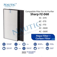 HEPA Filter Sharp Air Purifier FZ-D60HFE KC-G60 KC-D60 KC-G60Y-W Replacement filter for Sharp KC D60