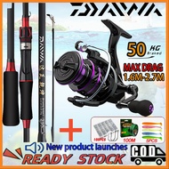 DAIWA Fishing Rod Set Barang Mancing Set Combo Box Mancing Full Set Joran Pancing Rod
