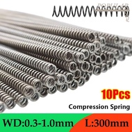 POPULAR 10Pcs Long Coil Spring, Length 300mm Y-type Compression Spring,  65Mn Spring Steel 0.3 0.4 0