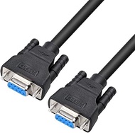 DTech DB9 RS232 Serial Cable Female to Female Null Modem Cord Cross TX/RX line for Data Communicatio