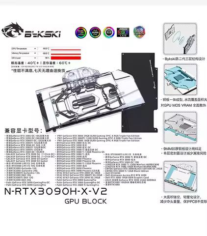 Bykski Full Cover Water Block for ZOTAC GAMING GeForce RTX 3090 TRIN Founders Edition with Back Plat