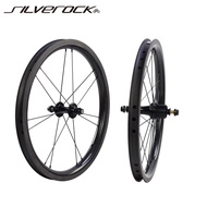 Silverock Carbon Fiber Wheelset 16 Inch Low Profile 7 Speed MTB Bicycle Wheels V Brake System Mounta