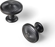 Goo-Ki 6 Pack Matte Black Drawer Knobs Kitchen Cabinet Hardware Knob - Single Hole Black Bar Modern 