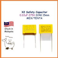 X2 Safety Capacitor 0.22uF 275V 224K 15mm MEX TENTA Kapasitor