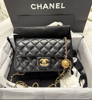Chanel 26c 金球 cf mini 20cm 黑色 羊皮 classic flap 手袋 25a 25k