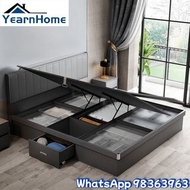 油壓床 側開 Bed <包送貨 Free Delivery> 油壓床 Hydraulic bed 儲物床 軟包床 落地床 bed frame 大容量收納 單人床架 Queen size 雙人床 Kin