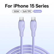 สายเคเบิล Baseus PD 100W USB C ถึง USB Type C สำหรับ ชาร์จเร็ว สายชาร์จสำหรับ iPhone 16 15 สาย Type-