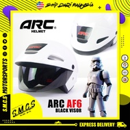 ARC Steng AF6 Starwar Design New [2023] Siap Black Visor 2/3 Half Cut Helmet Matt Black / Red / White / Black (100% Original) Sirim Certified