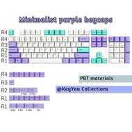 minimalist purple blue Keycaps pbt not silent muted akko gmk