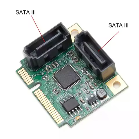 1pcmini Pci-e To 2 Ports Sata 3.0 Expansion Adapter Pci-express Chip Expansion Adapter Card Mini Pci