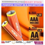 🇲🇾*Ready Stock*💯% Original Moxom Alkaline Battery LR6 AA/LR03 AAA Mercury Cadmium Battery