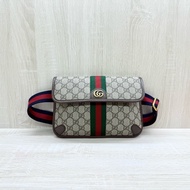 GUCCI Ophidia帆布綠紅織帶小款腰包752597
