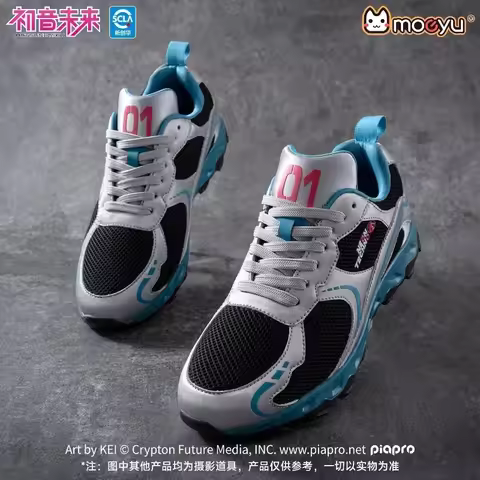 In Stock Hatsune Miku Neon Electro Sneakers – Men's Breathable Mesh Running Shoes, Summer Casual Ret