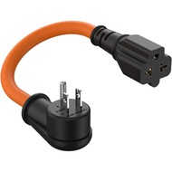 1FT 12AWG Right-Angle 15 Amp to 20 Amp Plug Adapter Cable,90-Degree 15AMP Household Plug Nema 5-15P 