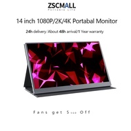 [🔥14'' 2K/4K🔥] ZSCMALLS 14'' 1080P 2K 4K 60Hz Portable Gaming Monitor for Laptop 3840P×2400P IPS Screen with HDR 1500:1 FreeSync Ultra Slim &amp; Eye Care Travel Monitor External Screen for Laptop PC PS5