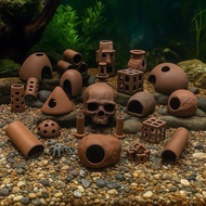SeriesA Aquarium Fish Tank Decoration Ceramic Decoration Shelter House hiasan khas berbentuk landska