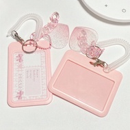 1 PC High Beauty Sparkling Pink Love Cloud Gradient Guka Keychain Bus Card Student ID Card Cover
