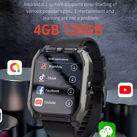 For Google Youtube NEW 128G Smart Watch 4G GPS Position 5MP HD Dual Camera Tiktok Call Sim Card 4G N