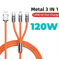 DATA CABLE 3 IN 1 CHARGER CABLE SUPPORTS FAST CHARGER 120 WATT