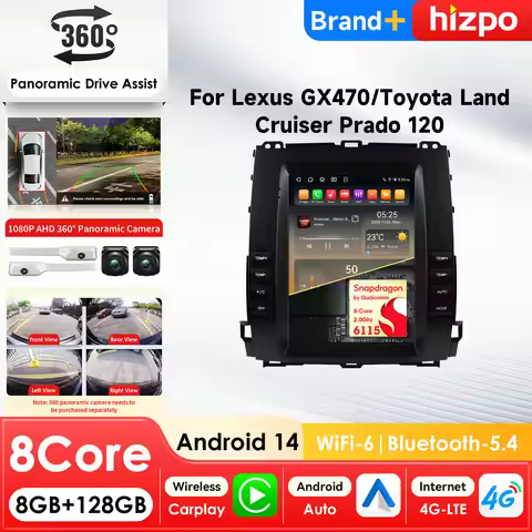 Hizpo 9.7‘ 360Camera AI Intelligent Systems Android Car Radio For Toyota Land Cruiser Prado 120 2002