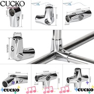 CUCKO 1Pc Pipe Joint, Stainless Steel Furniture Hardware Tube Connector, Round Clothes Display Rack 25mm 32mm Fixed Clamp Rod Support Pipe