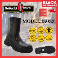 Black Hardware Safety Boots Boot High Cut Safety Shoes HAMMER KING Men Kasut Safety Lelaki Hitam Per
