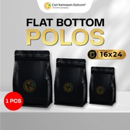 Flat Bottom 16 x 24 Metalized Black Ziplock Plastic Packaging