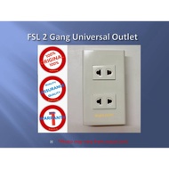 2 Gang Universal Outlet FSL Brand