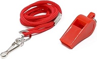 Adoretex Sport Guard Pea Coach Plastic Whistle with Lanyard, Red Color - WK003S - One Pack