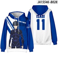 2022 Anime BLUE LOCK Cosplay Costume Hoodies 3D Printed Isagi Bachira Anime Sweatshirts Men Women Ca