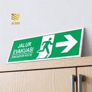 SAFETYSIGN K3 - RIGHT EVACUATION DIRECTION BILINGUAL ACP PLATE 3mm
