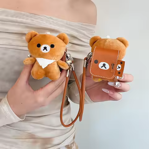 Rilakkuma Earphone Case for Airpods 1 3 4 2 Pro 2nd New Anime Relaxed Bear Wireless Bluetooth Chargi