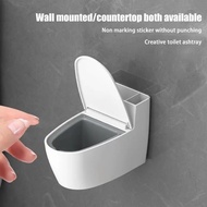 Toilet AshTray  Wall Mounted Closestool Shape Ashtray with Lid Creative Storage Rack Phone Holder Bathroom Ashtray with Cover and Ashtray gel Home Decor